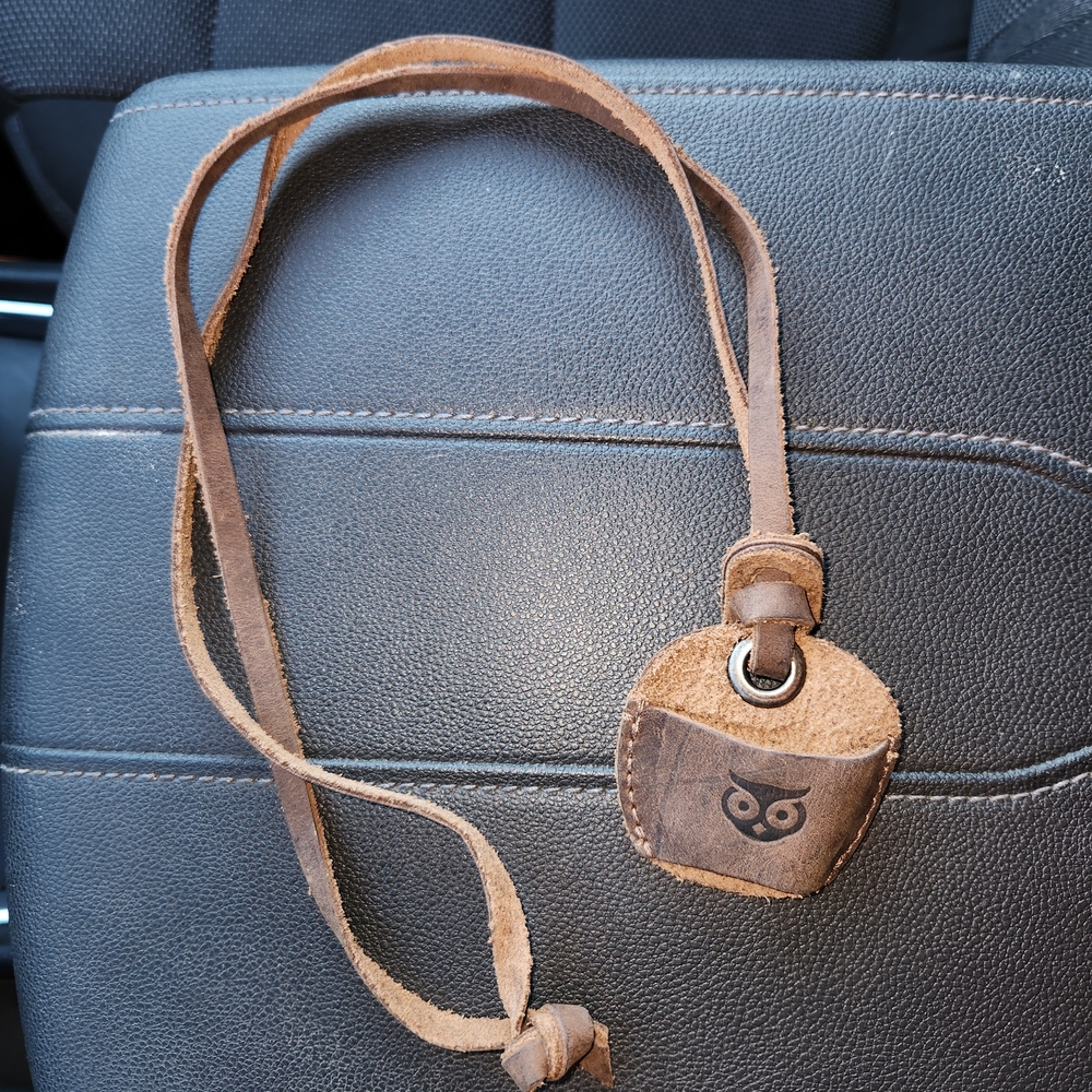 Brown Leather Owl Key Holder